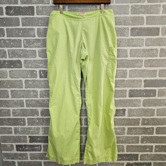 Kathy Peterson Pants - Koi By Kathy Peterson Scrub Pants Womens Large Green Elastic Waist Cargo Pocket